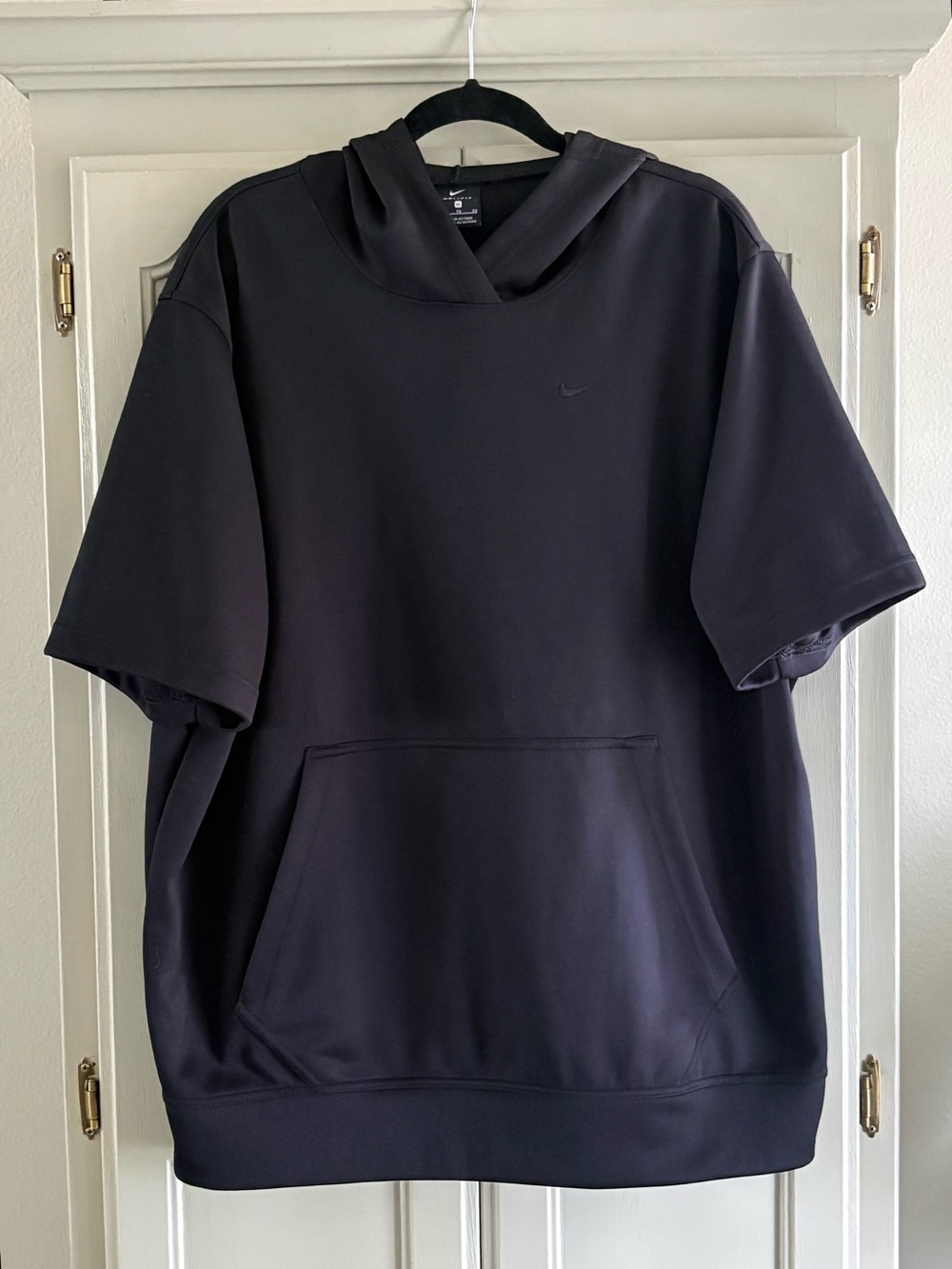 Nike Dri-FIT Men's Short Sleeve Training Hoodie Sweatshirt | Black | XL